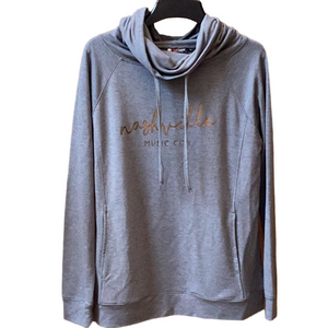Weatherproof HeatLast fleece faux cashmere funnel neck sweatshirt. Women’s L
